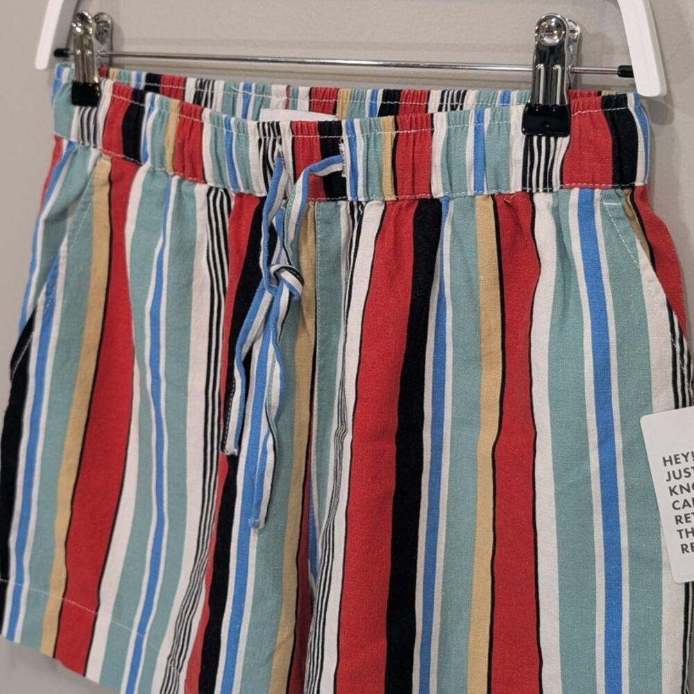 Topshop Shorts Bold Stripe City Park Coastal Beach Casual Sporty Chic - Size 6 - Picture 3 of 5